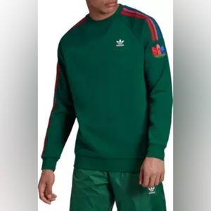 adidas Originals Men's 3D Trefoil 3-Stripes Crewneck Sweatshirt